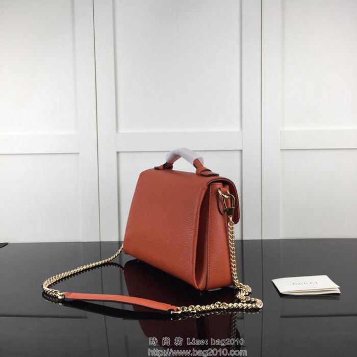 GUCCI古馳 新款 專櫃品質 原單 510302 橙色 鏈條 手提 單肩 斜挎包HY1352